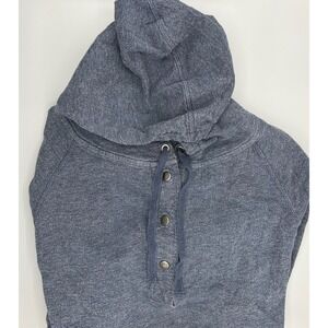 Patagonia Women's Gray Organic Cotton Blend Hoodie Henley Snap Pullover Size L